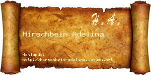 Hirschbein Adelina névjegykártya